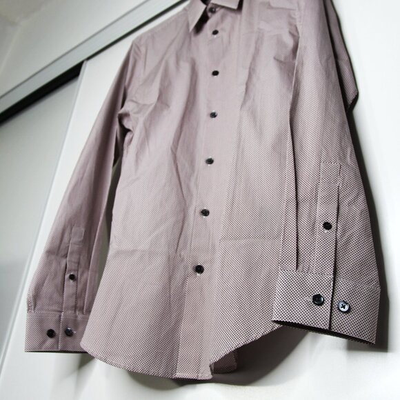 BNWT AW20 THEORY SYLVAIN DK PIMENTO DOUBLE GEOPRINT SHIRT S - Picture 6 of 10